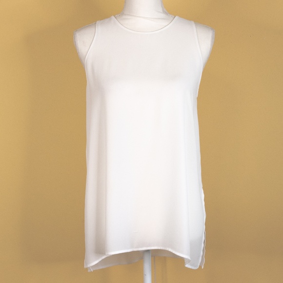 Lush Sheer Sleeveless Pull-Over Hi-Low Blouse w/ Back Closure & Side Slits - Picture 1 of 12